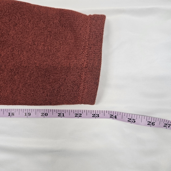 Columbia XL Red/Orange Half Zip Stretch Sweater, 90% Cotton 10% Polyester - Picture 7 of 9